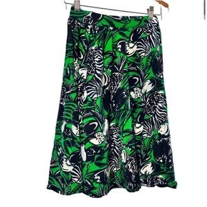 SLY jungle animal print A skirt green, black size:2
